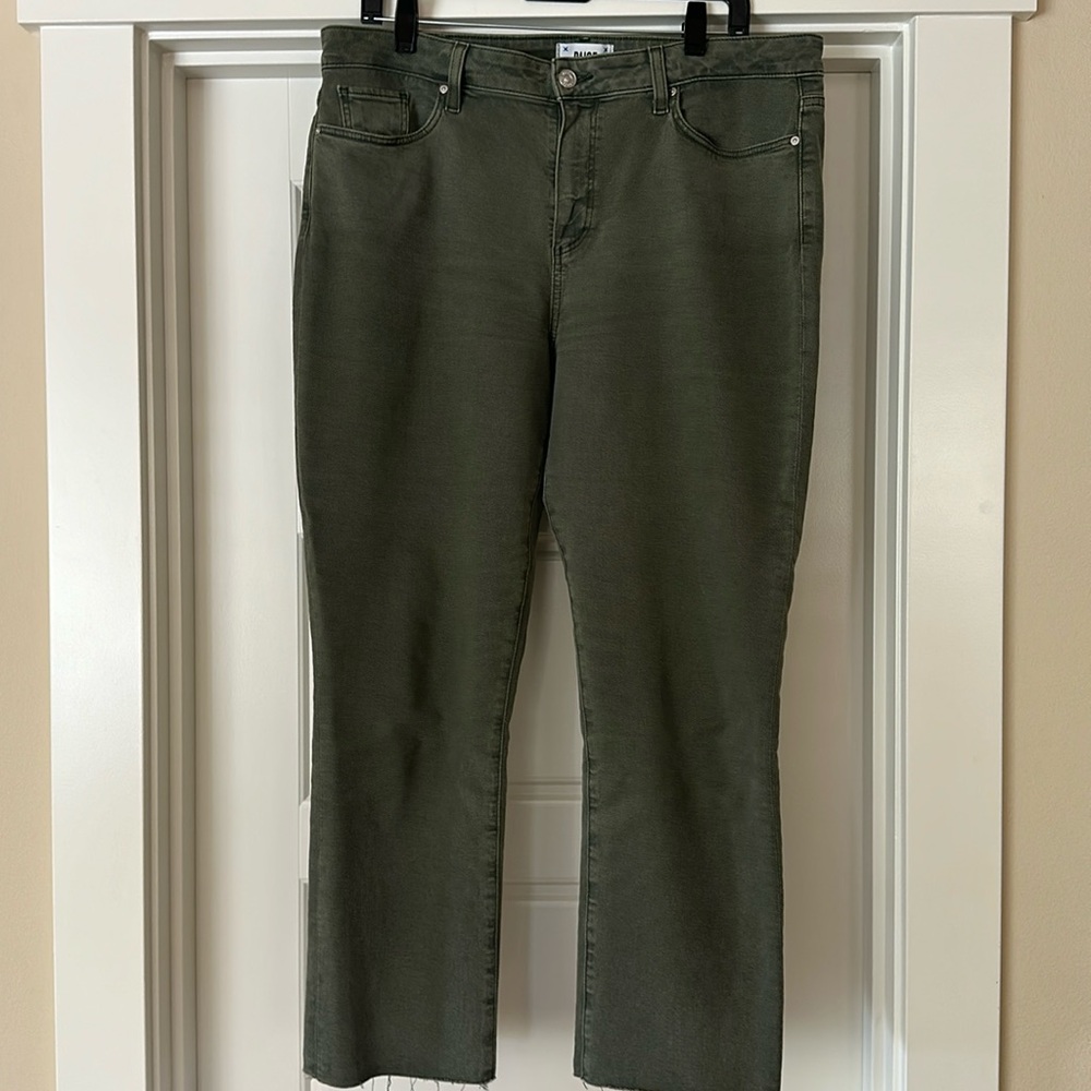 Paige Cindy Straight Leg Denim Jean in Vintage Brushed Olive